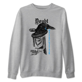 4s Military Blue shirt to match jordans Doubt Everything sneaker tees Air Jordan 4 Military Blue SNRT Sneaker Release Tees unisex cotton Heather Grey 2 crew neck shirt