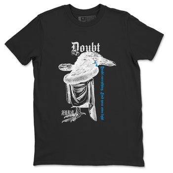 4s Military Blue shirt to match jordans Doubt Everything sneaker tees Air Jordan 4 Military Blue SNRT Sneaker Release Tees unisex cotton Black 2 crew neck shirt
