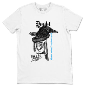 4s Military Blue shirt to match jordans Doubt Everything sneaker tees Air Jordan 4 Military Blue SNRT Sneaker Release Tees unisex cotton White 2 crew neck shirt
