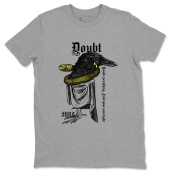 AJ4 Vivid Sulfur shirt to match jordans Doubt Everything sneaker tees Air Jordan 4 Vivid Sulfur SNRT Sneaker Release Tees unisex cotton Heather Grey 2 crew neck shirt