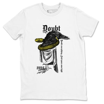 AJ4 Vivid Sulfur shirt to match jordans Doubt Everything sneaker tees Air Jordan 4 Vivid Sulfur SNRT Sneaker Release Tees unisex cotton White 2 crew neck shirt