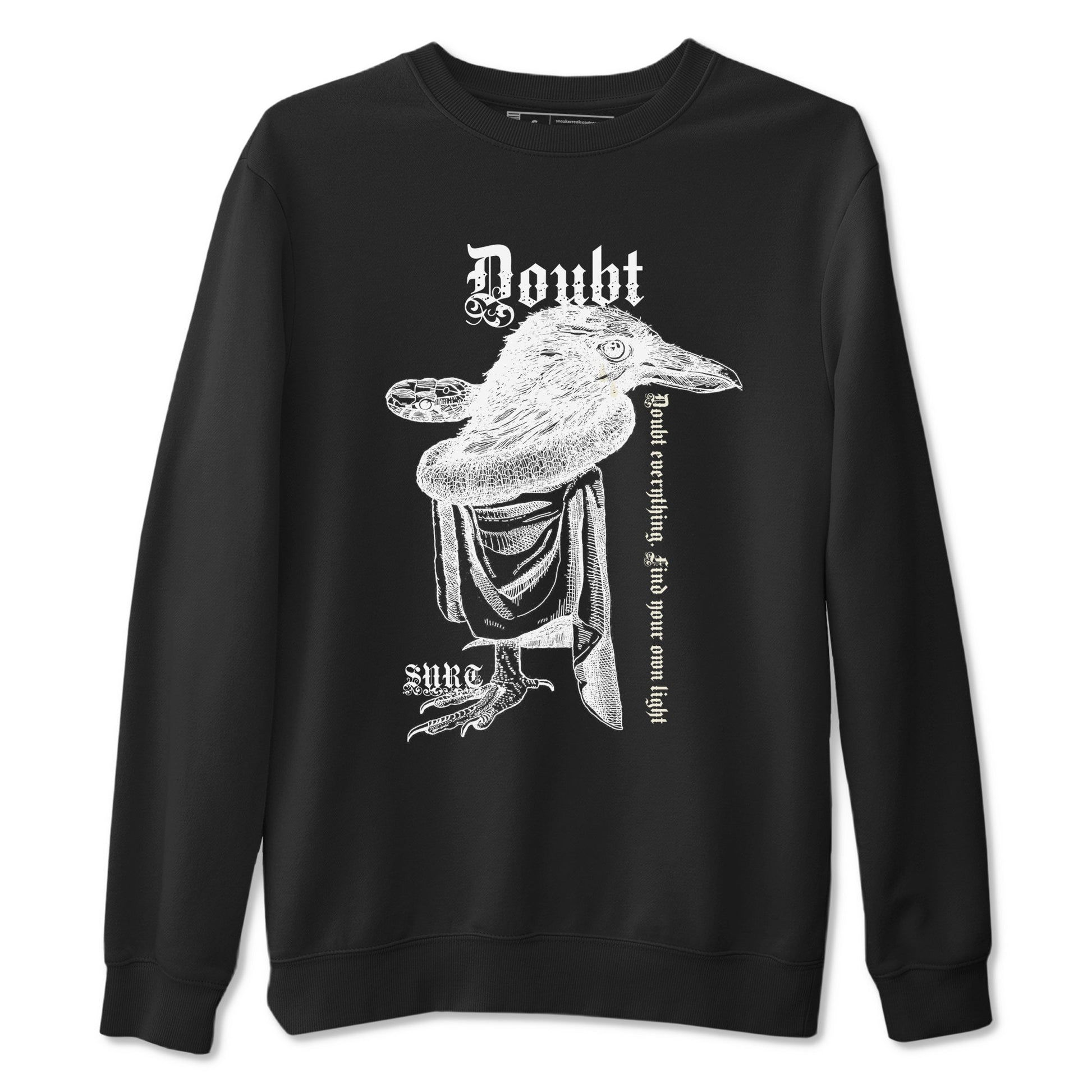 5s Sail shirt to match jordans Doubt Everything sneaker tees Air Jordan 5 Sail SNRT Sneaker Release Tees unisex cotton Black 2 crew neck shirt