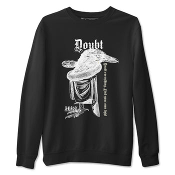 5s Sail shirt to match jordans Doubt Everything sneaker tees Air Jordan 5 Sail SNRT Sneaker Release Tees unisex cotton Black 2 crew neck shirt