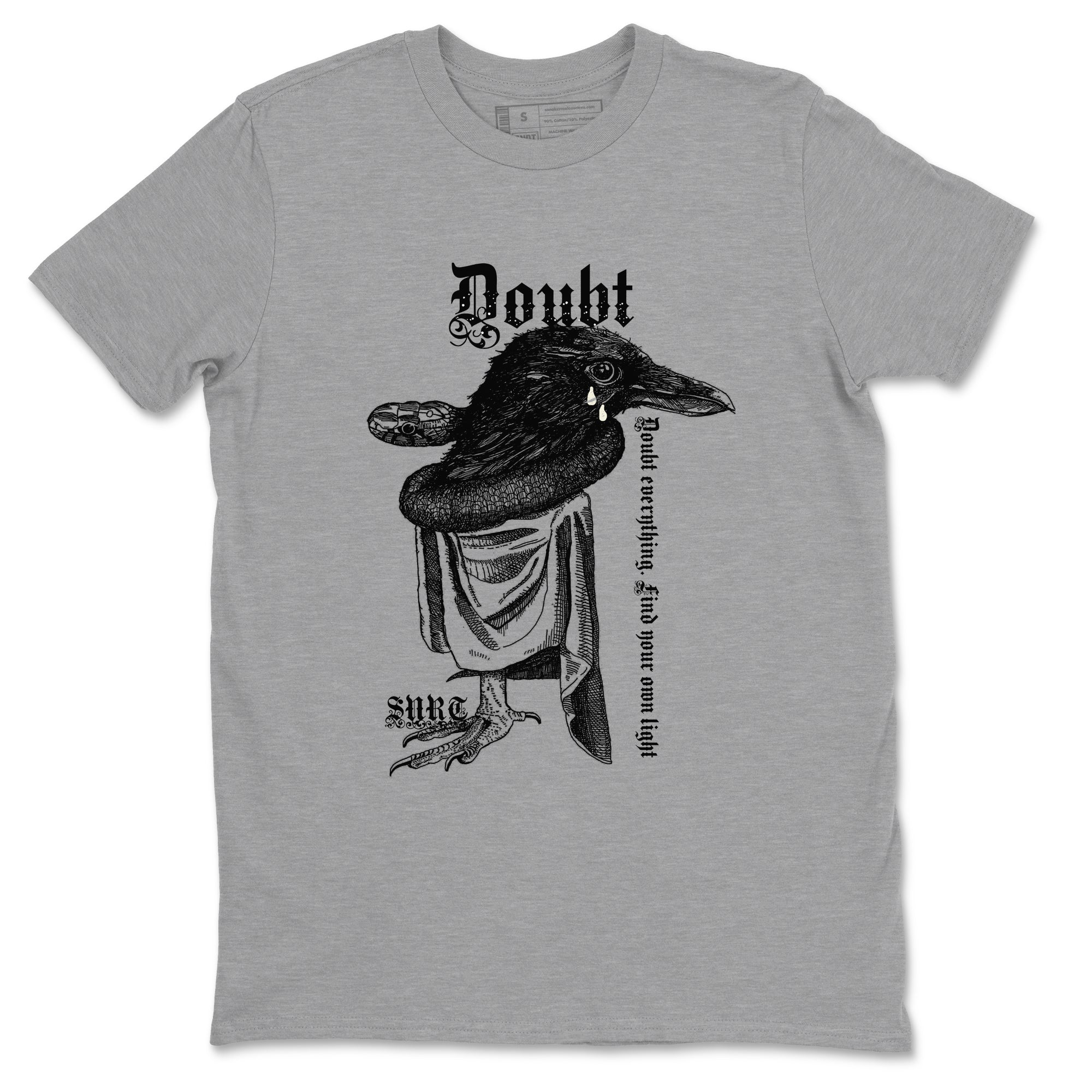 5s Sail shirt to match jordans Doubt Everything sneaker tees Air Jordan 5 Sail SNRT Sneaker Release Tees unisex cotton Heather Grey 2 crew neck shirt