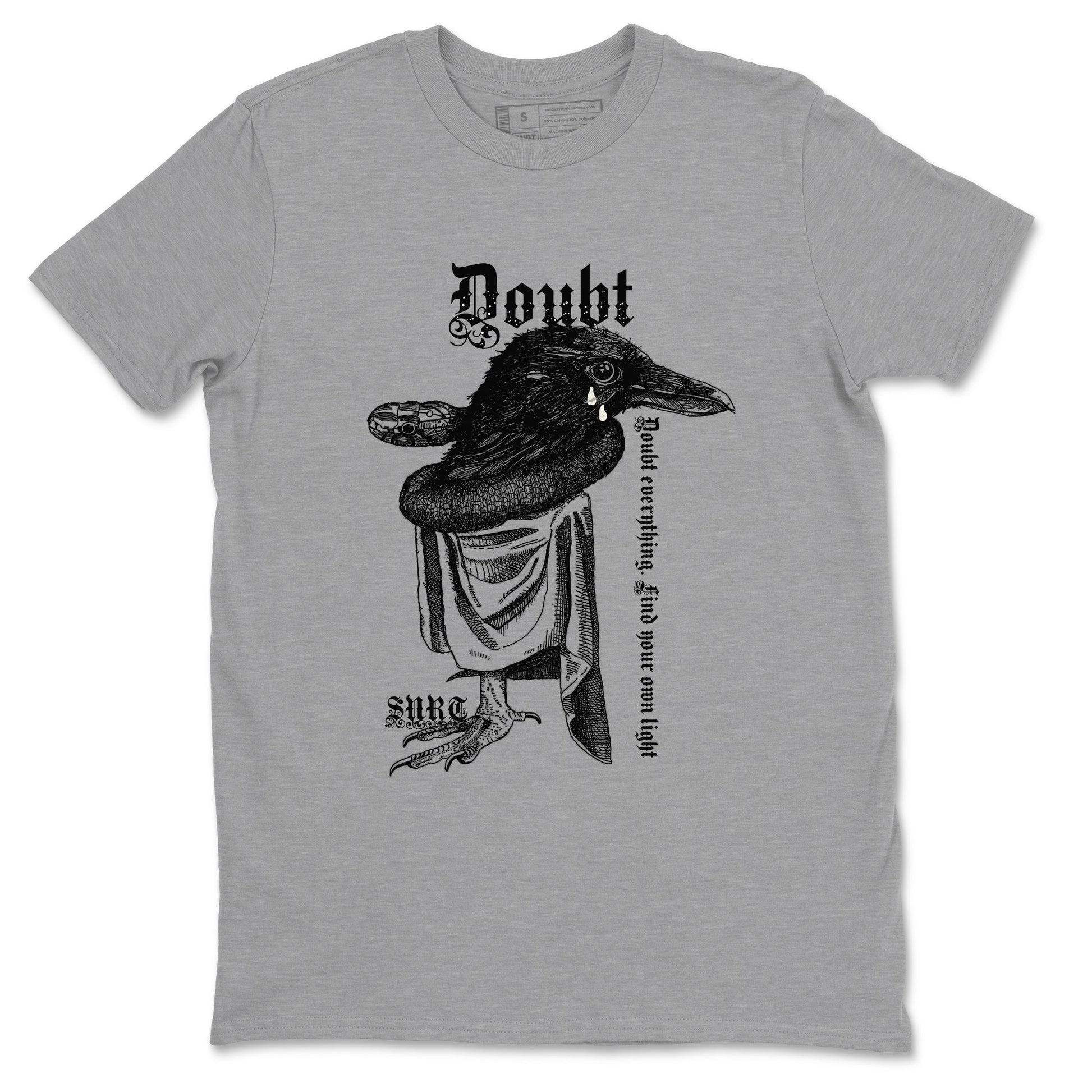 5s Sail shirt to match jordans Doubt Everything sneaker tees Air Jordan 5 Sail SNRT Sneaker Release Tees unisex cotton Heather Grey 2 crew neck shirt