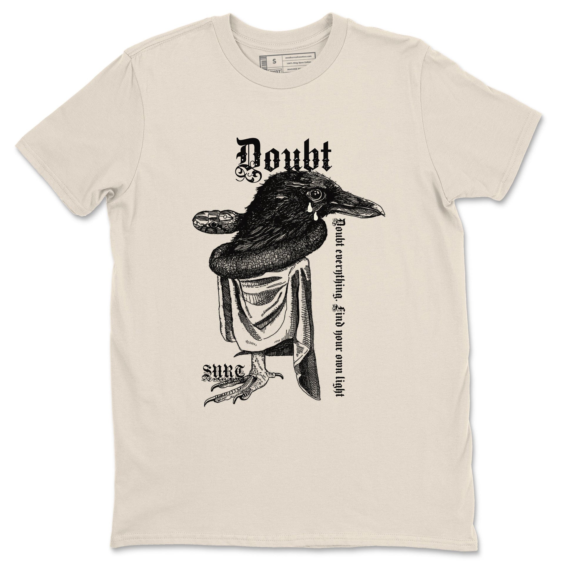 5s Sail shirt to match jordans Doubt Everything sneaker tees Air Jordan 5 Sail SNRT Sneaker Release Tees unisex cotton Natural 2 crew neck shirt
