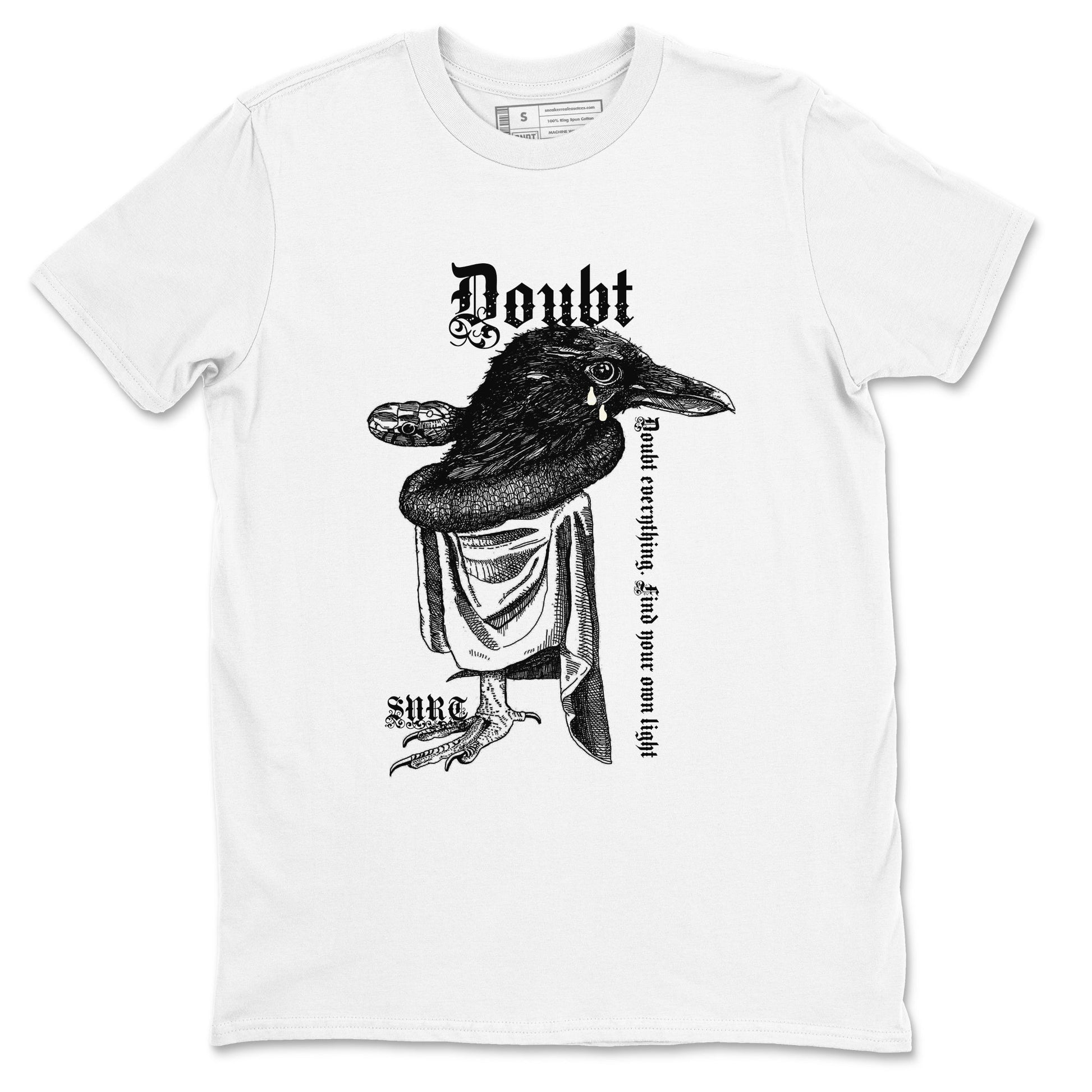 5s Sail shirt to match jordans Doubt Everything sneaker tees Air Jordan 5 Sail SNRT Sneaker Release Tees unisex cotton White 2 crew neck shirt