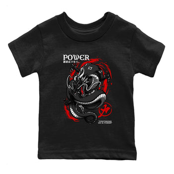 Jordan 1 Retro High OG Black Toe Reimagined t shirts to match sneakers Dragon Power sneaker match tees AJ1 Black Toe Reimagined tee SNRT Sneaker Tees Youth Baby Black 2 tee
