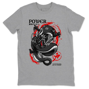 Jordan 1 Retro High OG Black Toe Reimagined t shirts to match sneakers Dragon Power sneaker match tees AJ1 Black Toe Reimagined tee SNRT Sneaker Tees unisex cotton Heather Grey 2 shirts