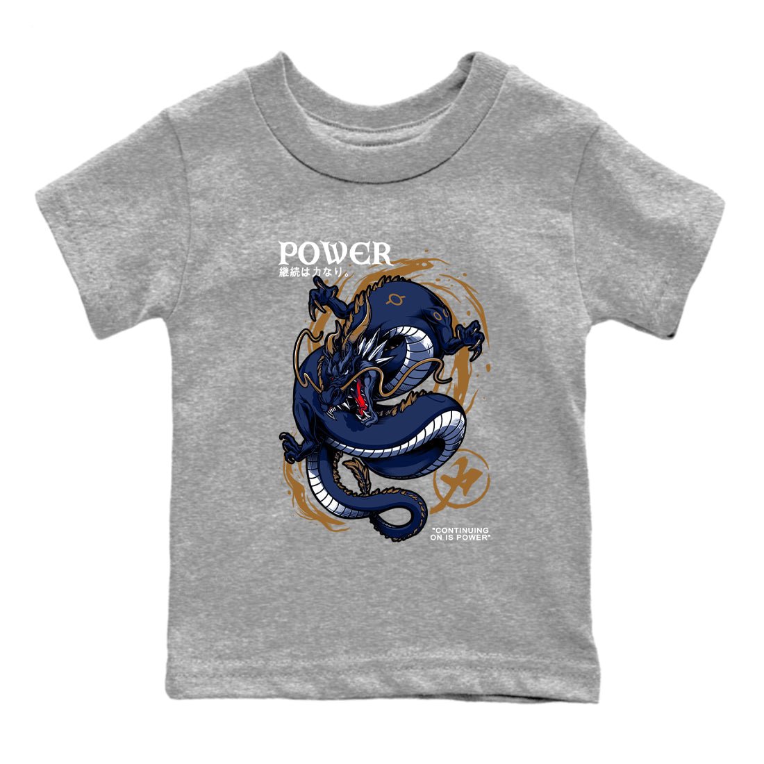 Air Jordan 13 Retro Midnight Navy t shirts to match sneakers Dragon Power sneaker match tees 13s Midnight Navy tee SNRT Sneaker Tees Youth Baby Heather Grey 2 tee