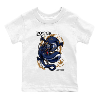 Air Jordan 13 Retro Midnight Navy t shirts to match sneakers Dragon Power sneaker match tees 13s Midnight Navy tee SNRT Sneaker Tees Youth Baby White 2 tee