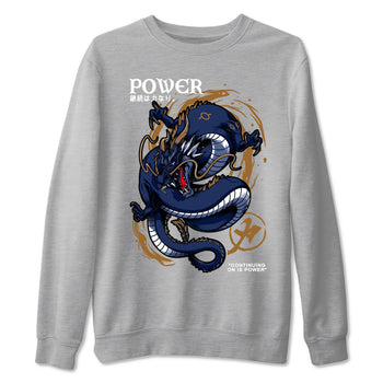 Air Jordan 13 Retro Midnight Navy t shirts to match sneakers Dragon Power sneaker match tees 13s Midnight Navy tee SNRT Sneaker Tees unisex cotton Heather Grey 2 shirts