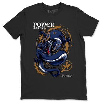 Air Jordan 13 Retro Midnight Navy t shirts to match sneakers Dragon Power sneaker match tees 13s Midnight Navy tee SNRT Sneaker Tees unisex cotton Black 2 shirts