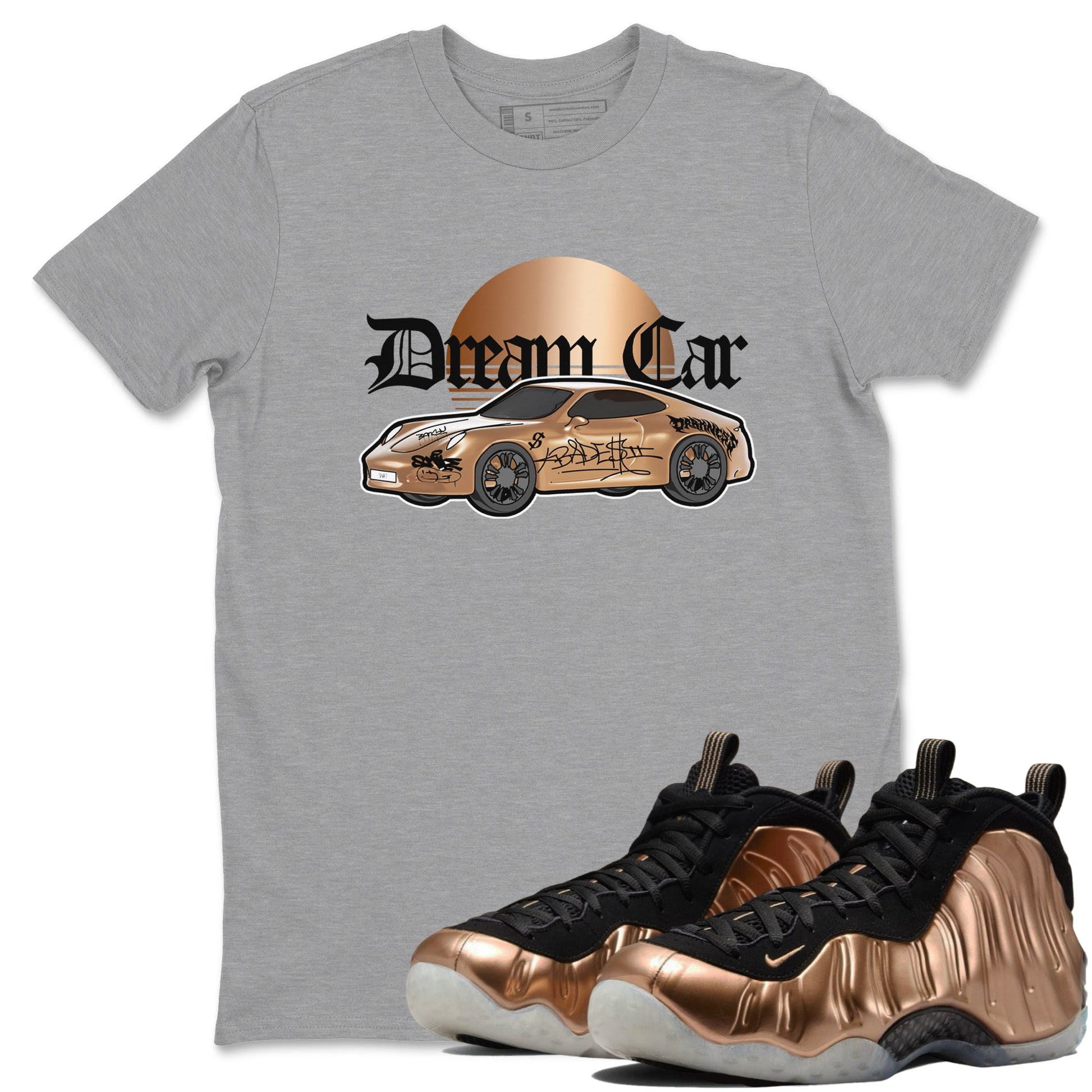 Foams One Metallic Copper shirts to match jordans Dream Car sneaker match tees Air Foamposite One Metallic Copper match shoes to clothes SNRT Sneaker Tees unisex cotton Heather Grey 1 shirts