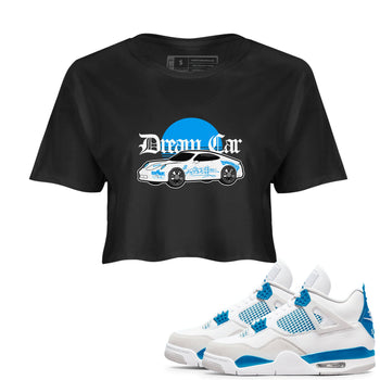 Air Jordan 4 Industrial Blue shirt to match jordans Dream Car sneaker tees Air Jordan 4 Military Blue SNRT Sneaker Release Tees Black 1 crop length shirt