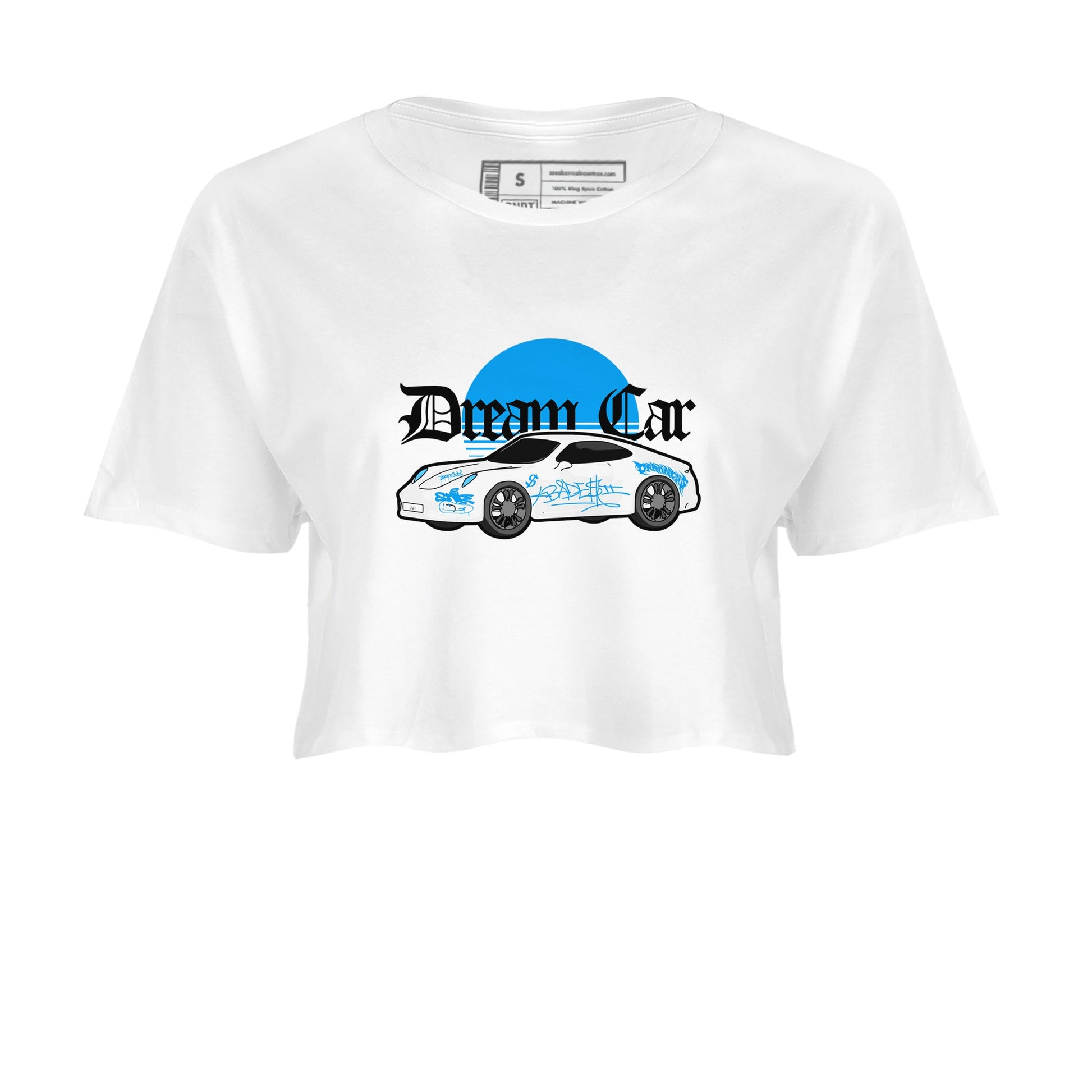 Air Jordan 4 Industrial Blue shirt to match jordans Dream Car sneaker tees Air Jordan 4 Military Blue SNRT Sneaker Release Tees White 2 crop length shirt