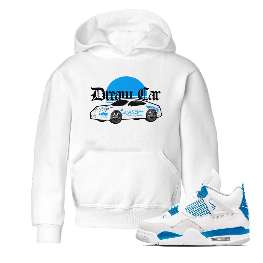 Air Jordan 4 Industrial Blue shirt to match jordans Dream Car sneaker tees Air Jordan 4 Military Blue SNRT sneaker release tees baby toddler White 1 cotton Shirt