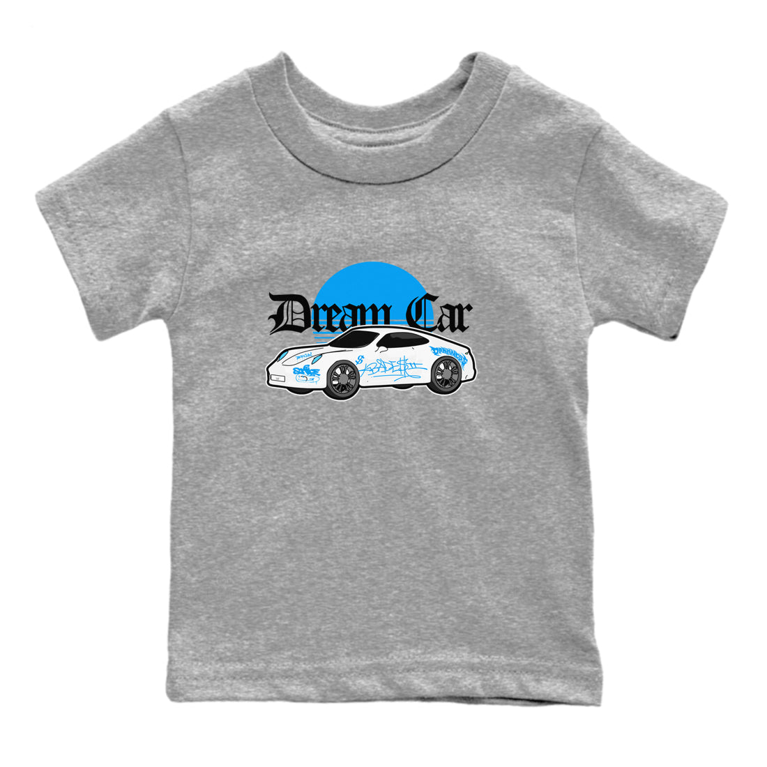 Air Jordan 4 Industrial Blue shirt to match jordans Dream Car sneaker tees Air Jordan 4 Military Blue SNRT sneaker release tees baby toddler Heather Grey 2 cotton Shirt