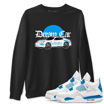 Air Jordan 4 Industrial Blue shirt to match jordans Dream Car sneaker tees Air Jordan 4 Military Blue SNRT Sneaker Release Tees unisex cotton Black 1 crew neck shirt