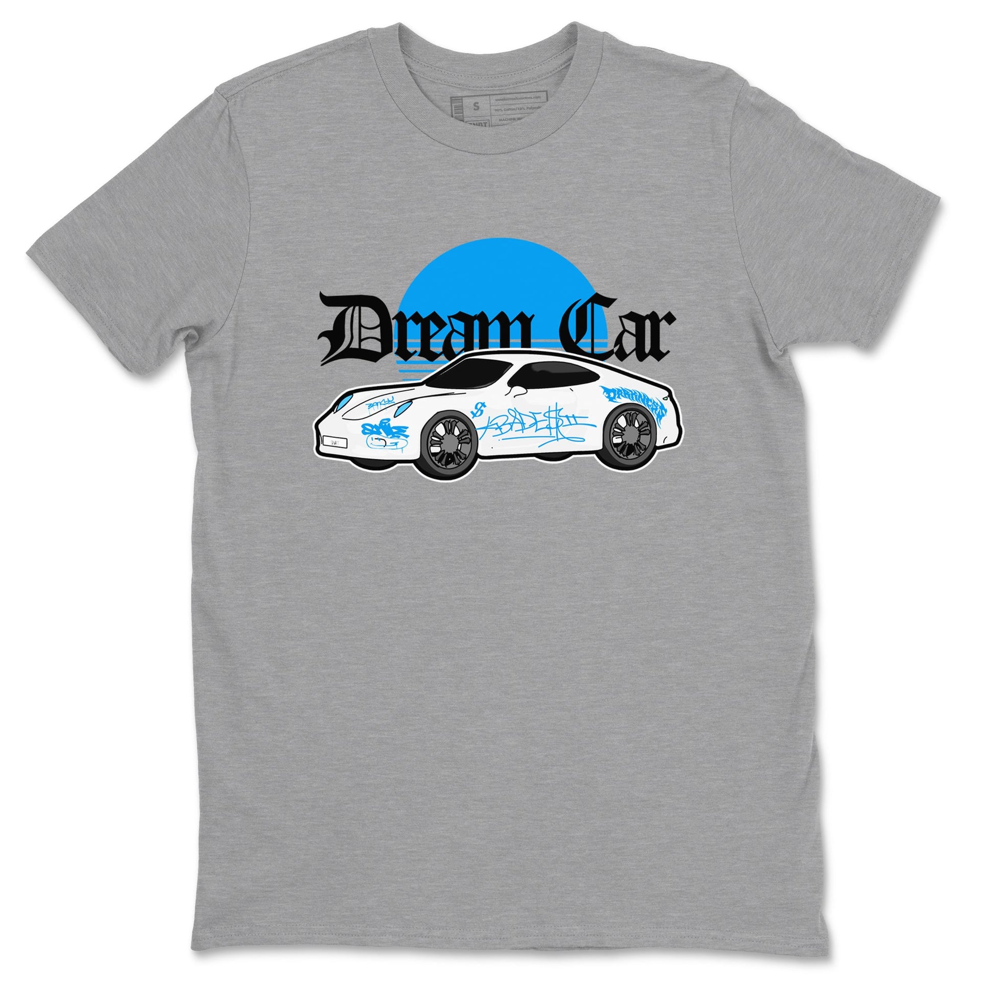 Air Jordan 4 Industrial Blue shirt to match jordans Dream Car sneaker tees Air Jordan 4 Military Blue SNRT Sneaker Release Tees unisex cotton Heather Grey 2 crew neck shirt