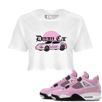 4s Retro Orchid shirts to match jordans Dream Car sneaker match tees Air Jordan 4 WMNS Orchid match shoes to clothes SNRT Sneaker Tees unisex cotton White 1 crop tee
