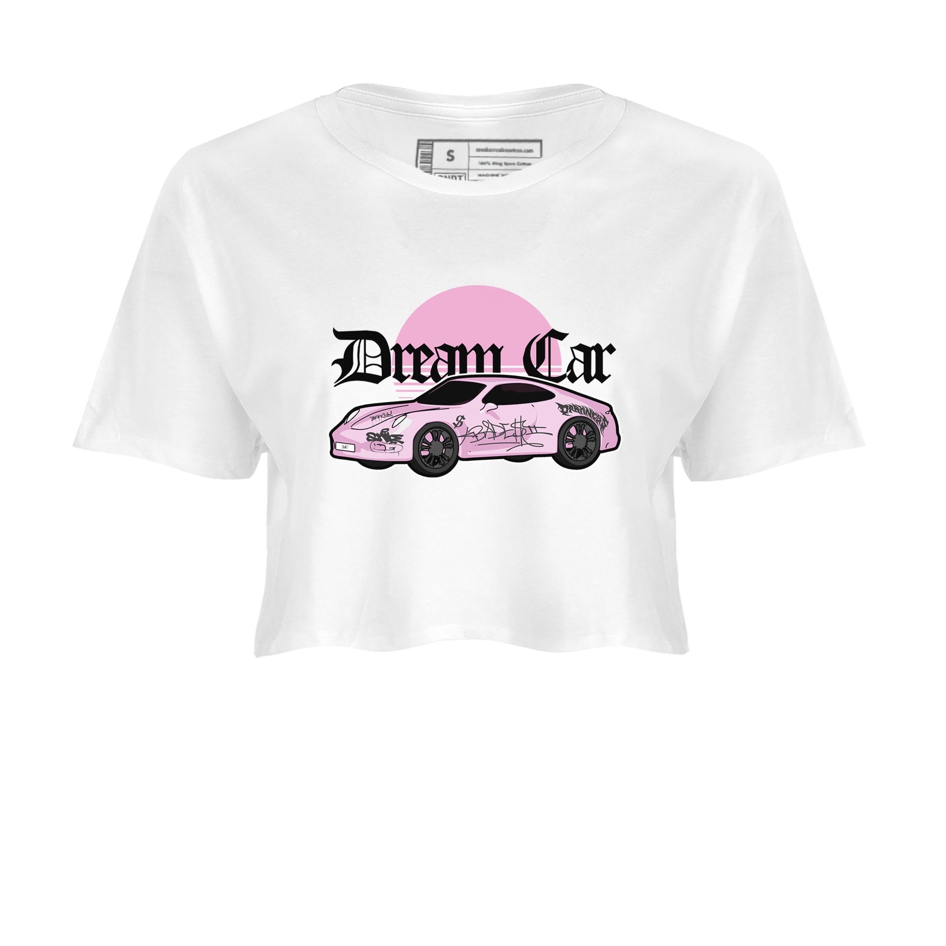 4s Retro Orchid shirts to match jordans Dream Car sneaker match tees Air Jordan 4 WMNS Orchid match shoes to clothes SNRT Sneaker Tees unisex cotton White 2 crop tee