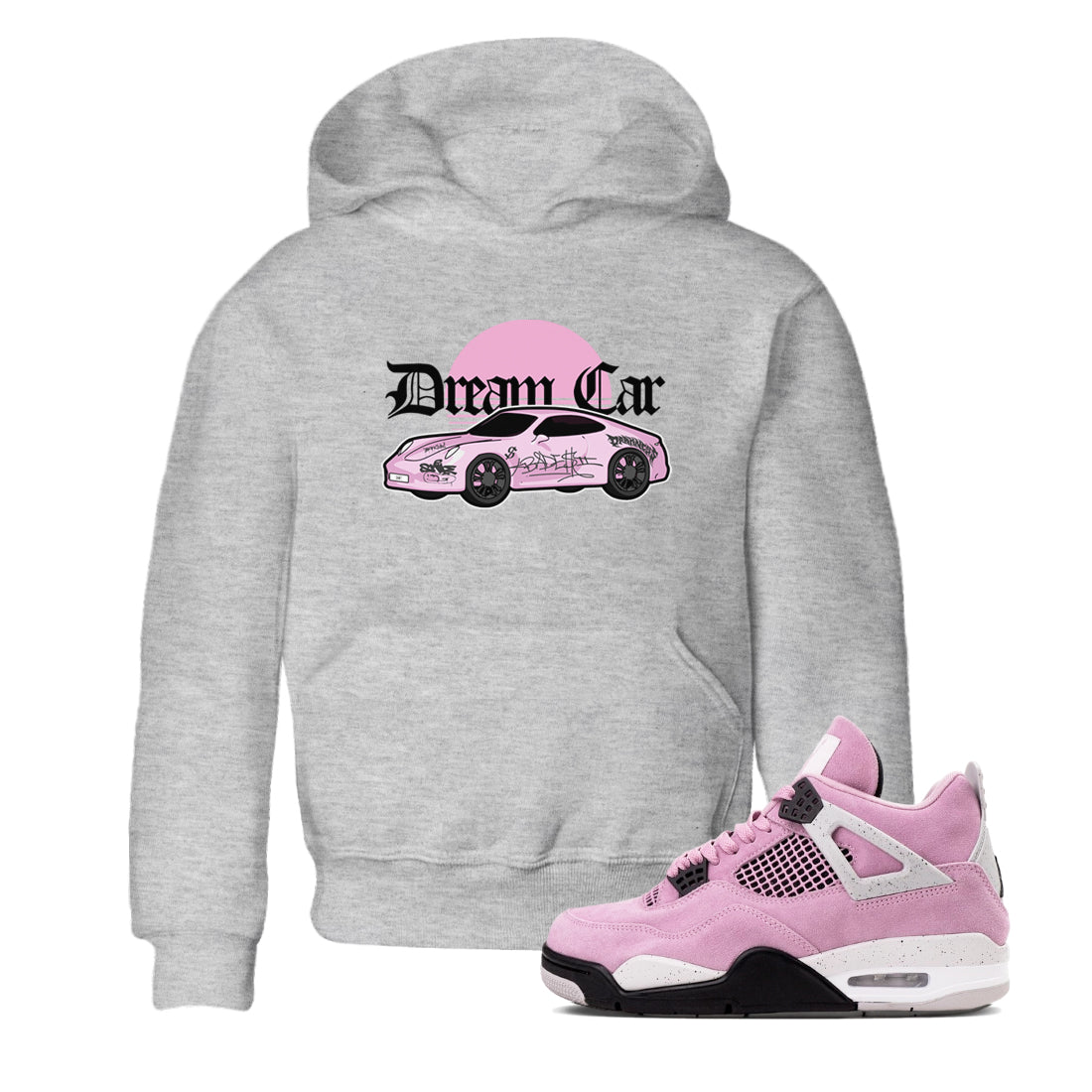 4s Retro Orchid shirts to match jordans Dream Car sneaker match tees Air Jordan 4 WMNS Orchid match shoes to clothes SNRT Sneaker Tees Youth Baby Heather Grey 1 tee