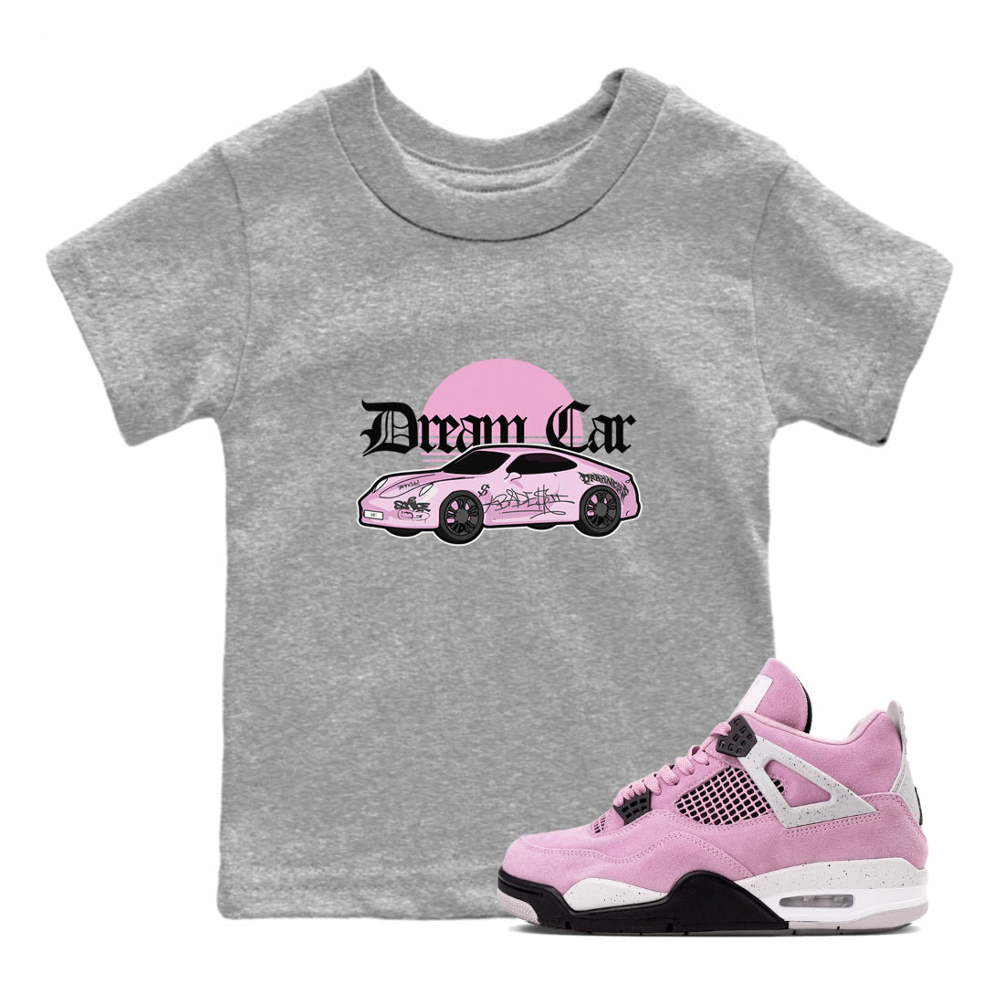 4s Retro Orchid shirts to match jordans Dream Car sneaker match tees Air Jordan 4 WMNS Orchid match shoes to clothes SNRT Sneaker Tees Youth Baby Heather Grey 1 tee