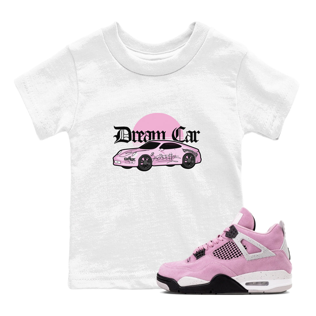 4s Retro Orchid shirts to match jordans Dream Car sneaker match tees Air Jordan 4 WMNS Orchid match shoes to clothes SNRT Sneaker Tees Youth Baby White 1 tee