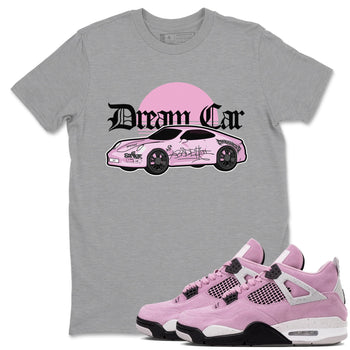 4s Retro Orchid shirts to match jordans Dream Car sneaker match tees Air Jordan 4 WMNS Orchid match shoes to clothes SNRT Sneaker Tees unisex cotton Heather Grey 1 shirts