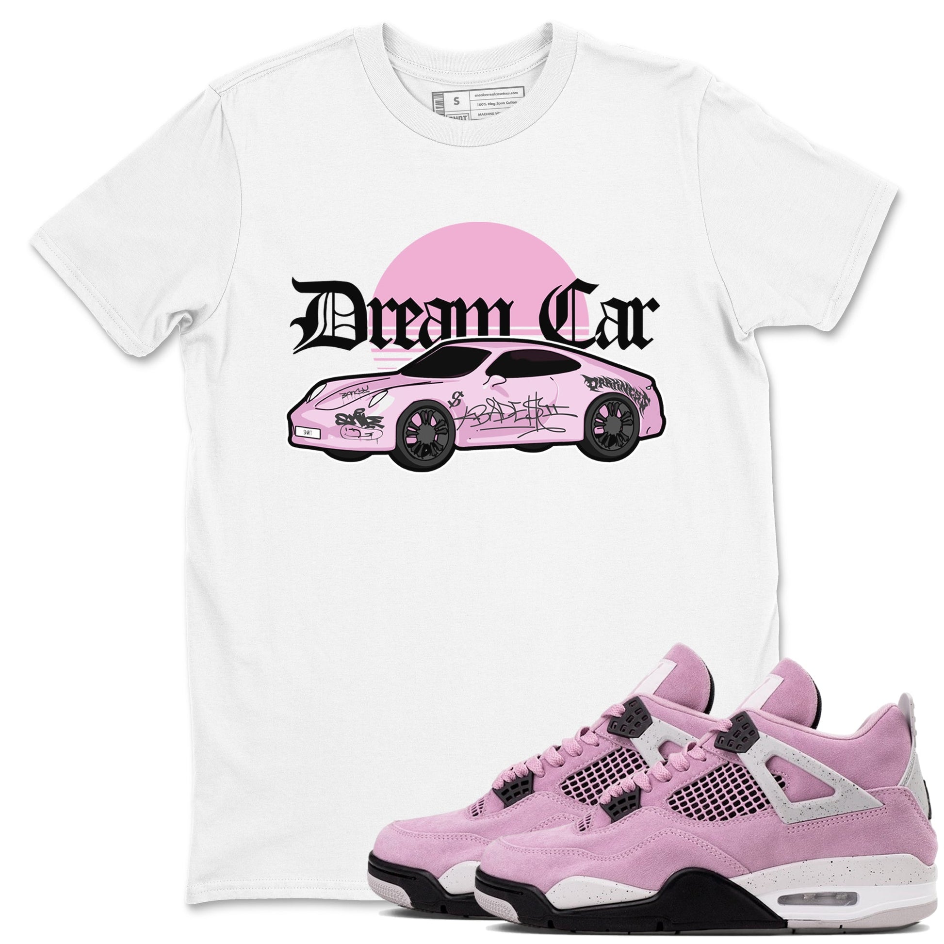 4s Retro Orchid shirts to match jordans Dream Car sneaker match tees Air Jordan 4 WMNS Orchid match shoes to clothes SNRT Sneaker Tees unisex cotton White 1 shirts