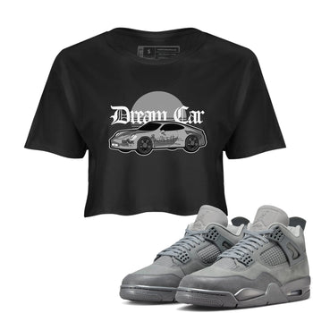 4s Wet Cement shirts to match jordans Dream Car sneaker match tees Air Jordan 4 SE Wet Cement SNRT Sneaker Release Tees unisex cotton Black 1 Crop Shirts