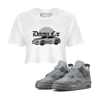 4s Wet Cement shirts to match jordans Dream Car sneaker match tees Air Jordan 4 SE Wet Cement SNRT Sneaker Release Tees unisex cotton White 1 Crop Shirts
