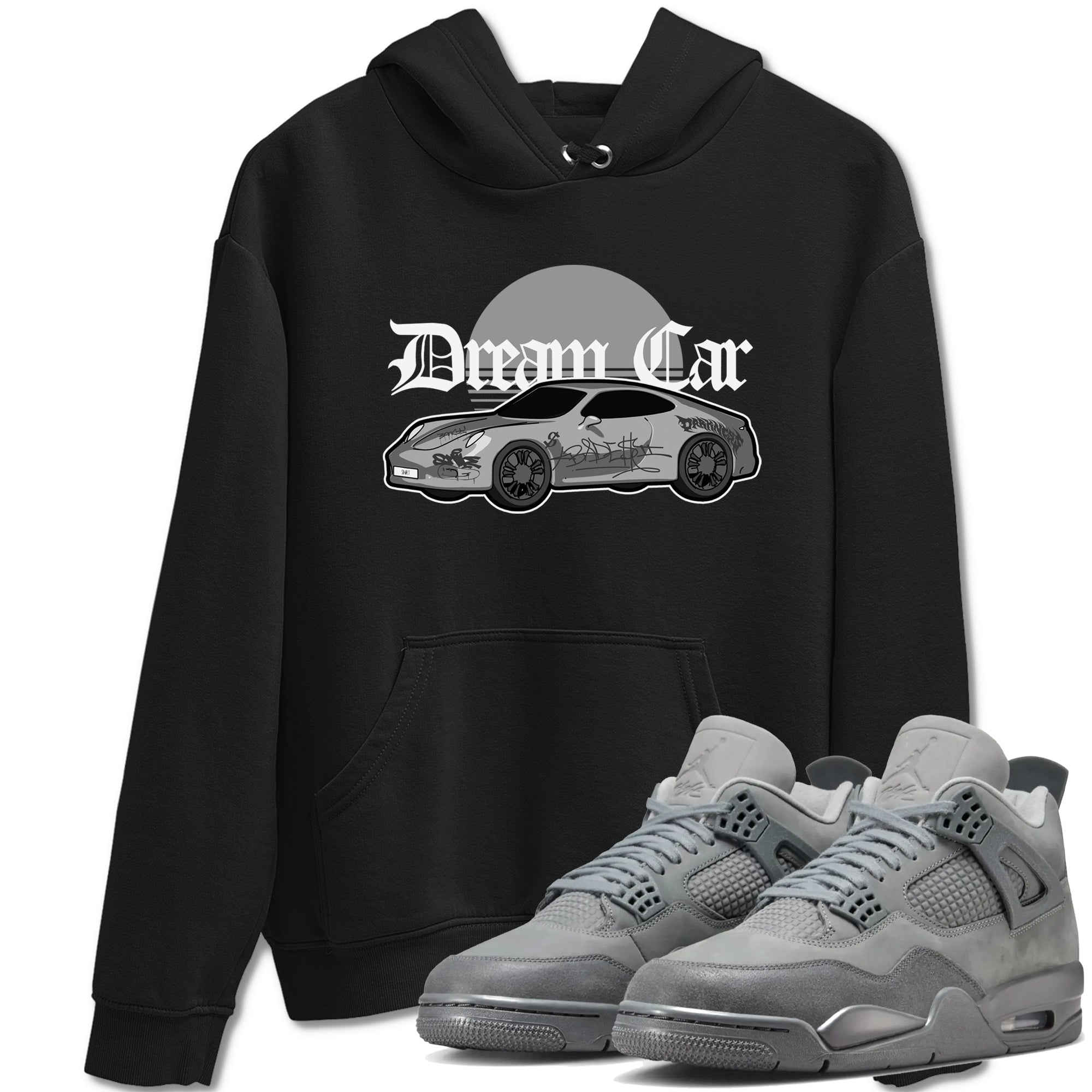 4s Wet Cement shirts to match jordans Dream Car sneaker match tees Air Jordan 4 SE Wet Cement SNRT Sneaker Release Tees unisex cotton Black 1 crew neck shirts
