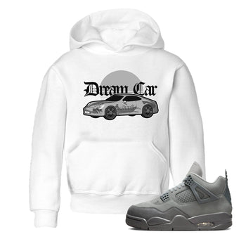 4s Wet Cement shirts to match jordans Dream Car sneaker match tees Air Jordan 4 SE Wet Cement SNRT Sneaker Release Tees Youth Baby White 1 crew neck shirts