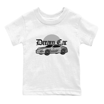 4s Wet Cement shirts to match jordans Dream Car sneaker match tees Air Jordan 4 SE Wet Cement SNRT Sneaker Release Tees Youth Baby White 2 crew neck shirts
