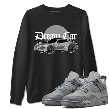 4s Wet Cement shirts to match jordans Dream Car sneaker match tees Air Jordan 4 SE Wet Cement SNRT Sneaker Release Tees unisex cotton Black 1 crew neck shirts