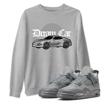 4s Wet Cement shirts to match jordans Dream Car sneaker match tees Air Jordan 4 SE Wet Cement SNRT Sneaker Release Tees unisex cotton Heather Grey 1 crew neck shirts