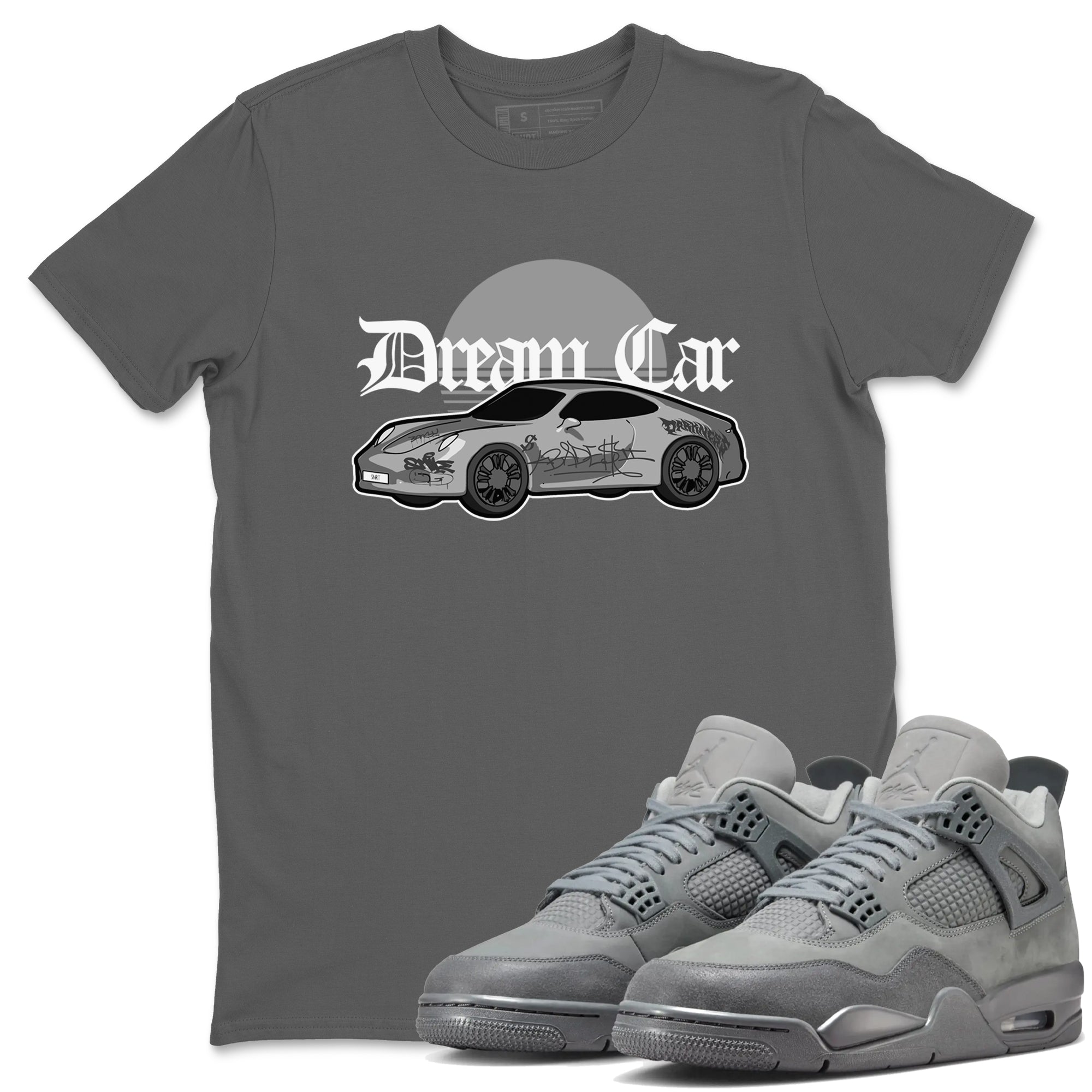 4s Wet Cement shirts to match jordans Dream Car sneaker match tees Air Jordan 4 SE Wet Cement SNRT Sneaker Release Tees unisex cotton Cool Grey 1 crew neck shirts