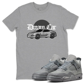 4s Wet Cement shirts to match jordans Dream Car sneaker match tees Air Jordan 4 SE Wet Cement SNRT Sneaker Release Tees unisex cotton Heather Grey 1 crew neck shirts