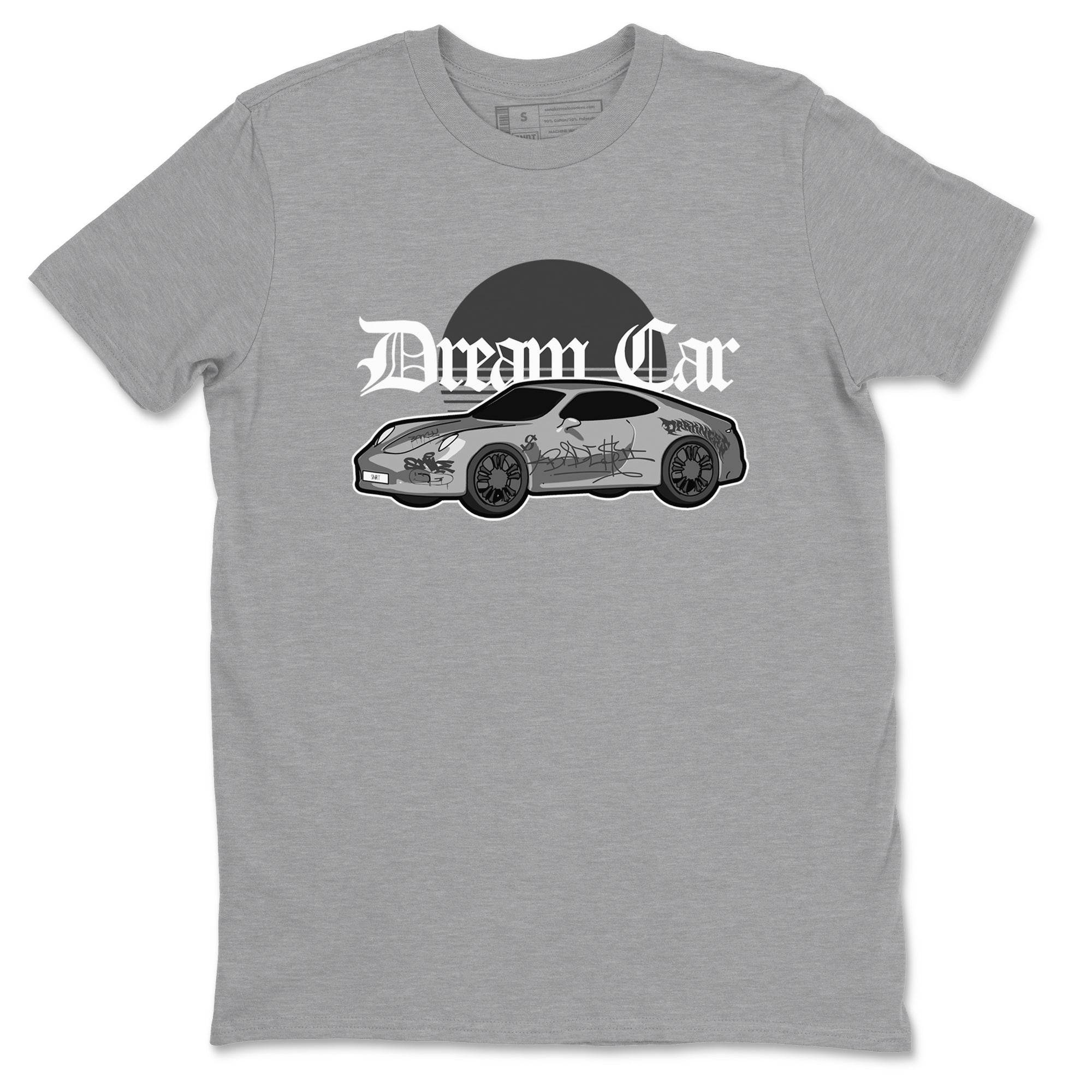 4s Wet Cement shirts to match jordans Dream Car sneaker match tees Air Jordan 4 SE Wet Cement SNRT Sneaker Release Tees unisex cotton Heather Grey 2 crew neck shirts