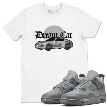 4s Wet Cement shirts to match jordans Dream Car sneaker match tees Air Jordan 4 SE Wet Cement SNRT Sneaker Release Tees unisex cotton White 1 crew neck shirts