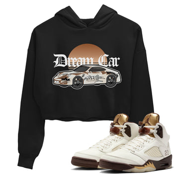 5s Golden Ticket shirts to match jordans Dream Car best t shirts to wear with jordans Air Jordan 5 Golden Ticket match shoes to clothes SNRT Sneaker Tees unisex cotton Black 1 crop tee
