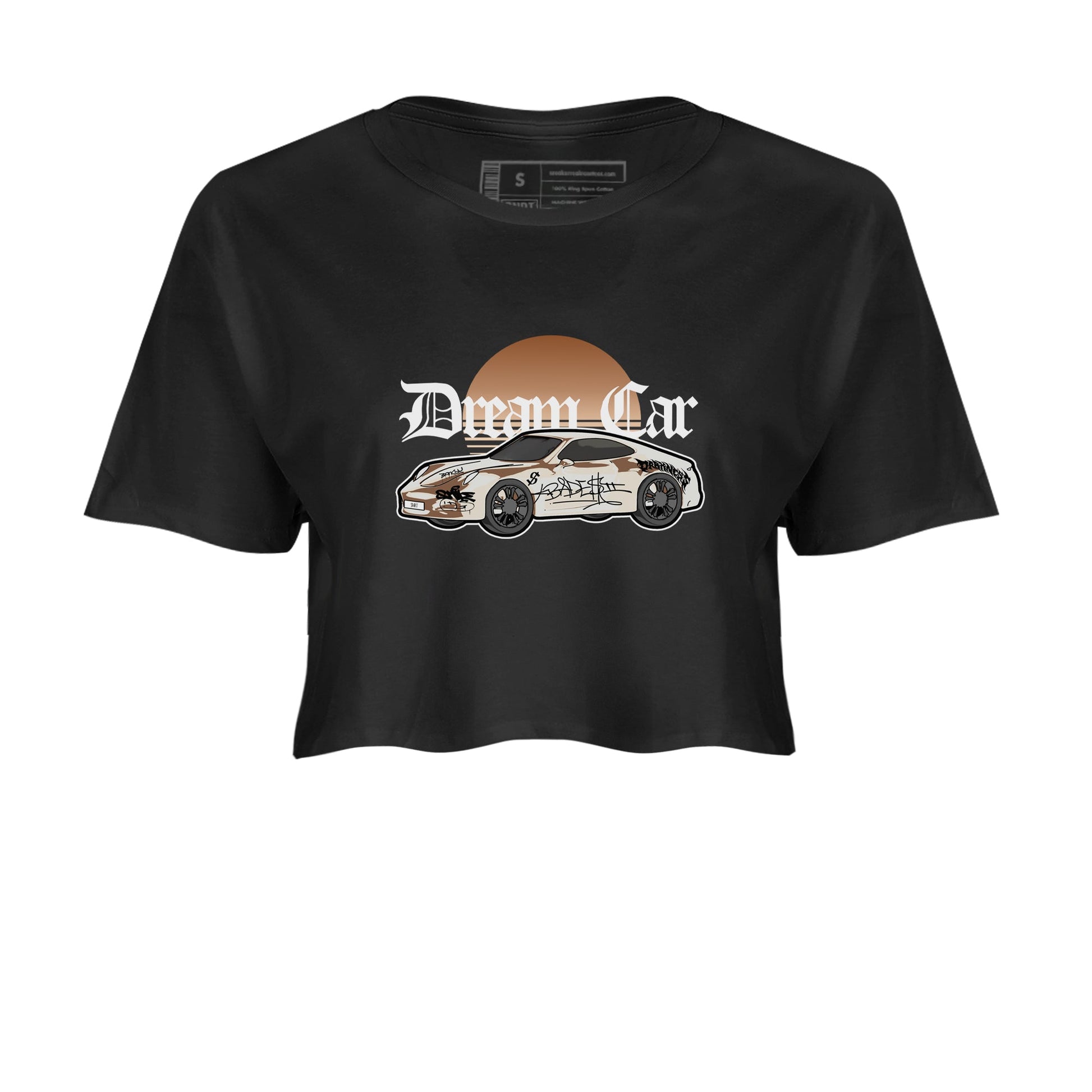 5s Golden Ticket shirts to match jordans Dream Car best t shirts to wear with jordans Air Jordan 5 Golden Ticket match shoes to clothes SNRT Sneaker Tees unisex cotton Black 2 crop tee