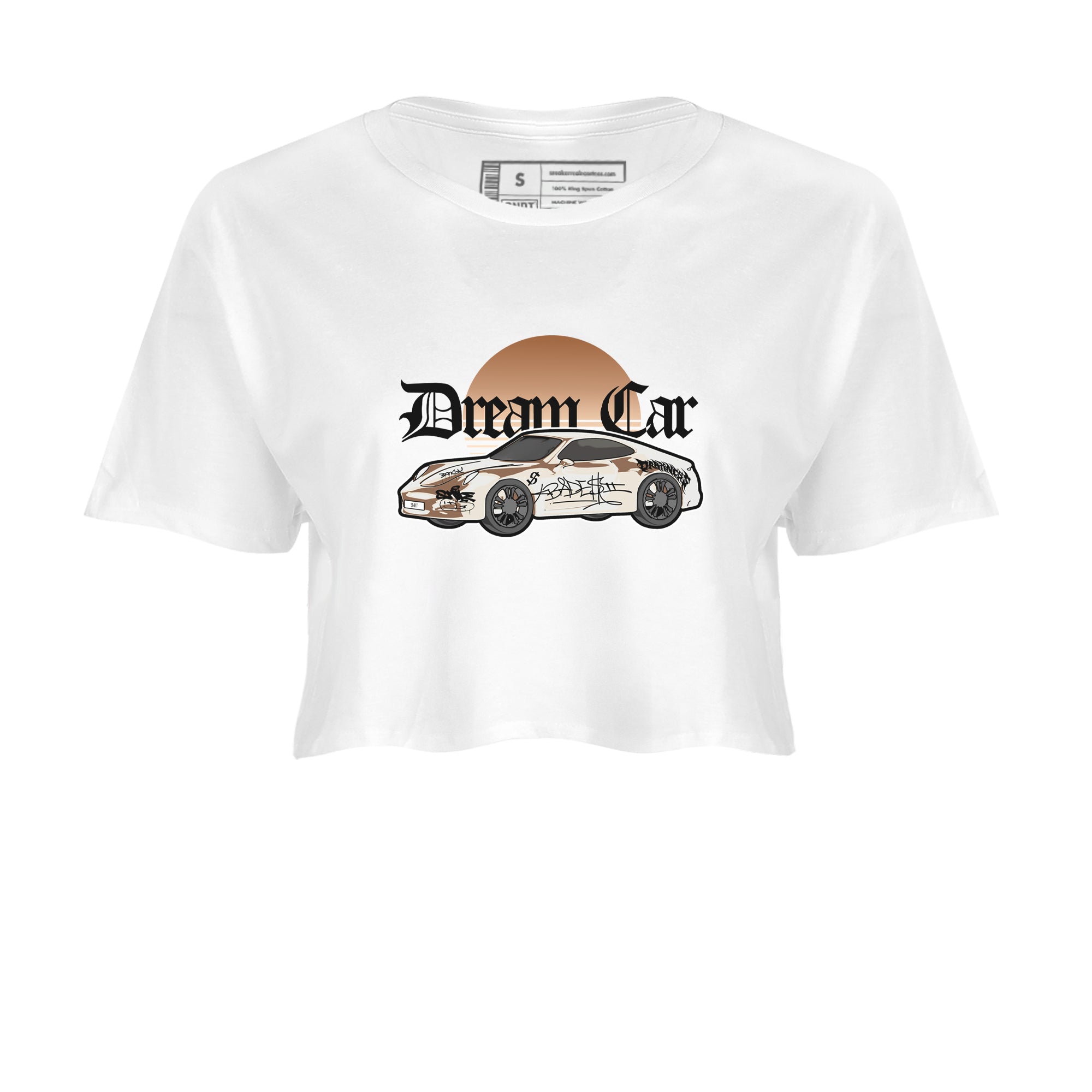 5s Golden Ticket shirts to match jordans Dream Car best t shirts to wear with jordans Air Jordan 5 Golden Ticket match shoes to clothes SNRT Sneaker Tees unisex cotton White 2 crop tee