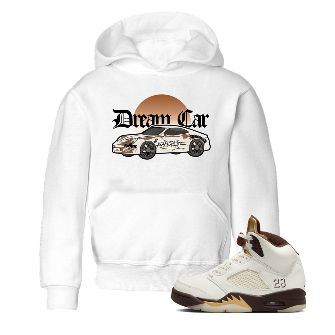 5s Golden Ticket shirts to match jordans Dream Car best t shirts to wear with jordans Air Jordan 5 Golden Ticket match shoes to clothes SNRT Sneaker Tees Youth Baby White 1 tee
