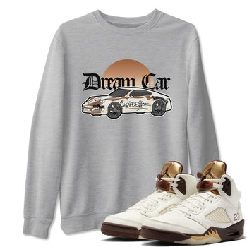 5s Golden Ticket shirts to match jordans Dream Car best t shirts to wear with jordans Air Jordan 5 Golden Ticket match shoes to clothes SNRT Sneaker Tees unisex cotton Heather Grey 1 shirts