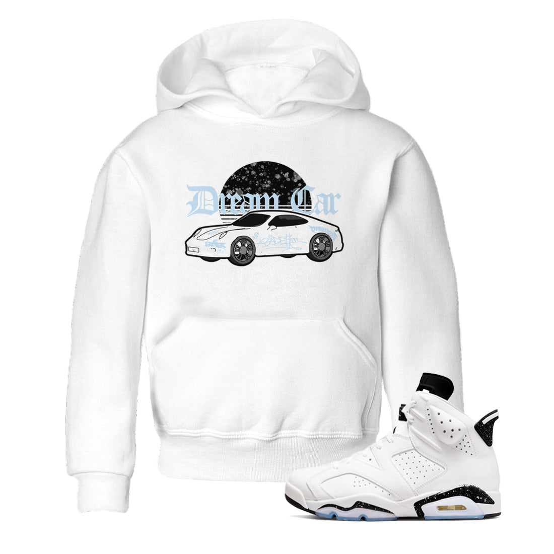 AJ6 White Black shirts to match jordans Dream Car sneaker match tees Air Jordan 6 White Black SNRT Sneaker Tees streetwear brand Baby and Youth White 1 cotton tee