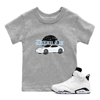 AJ6 White Black shirts to match jordans Dream Car sneaker match tees Air Jordan 6 White Black SNRT Sneaker Tees streetwear brand Baby and Youth Heather Grey 1 cotton tee