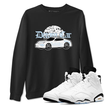 AJ6 White Black shirts to match jordans Dream Car sneaker match tees Air Jordan 6 White Black SNRT Sneaker Tees streetwear brand Black 1 unisex cotton tee